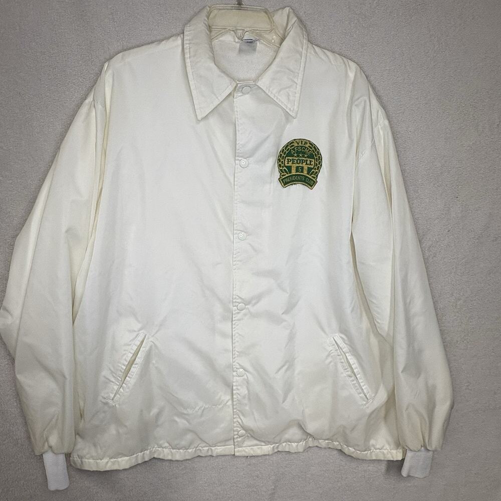 UNITE Mens XLarge Jacket White Embroidered AFSCME Snap Front Lined VIP Pres Club